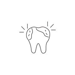 single outline icons tooth related to healthcare and medical. Linier icons collection. editable stroke. Vector illustration