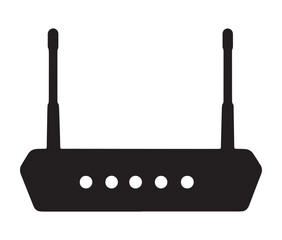 Fototapeta premium Wireless Router On White Background. Minimalist WiFi Router Icon – Perfect for Tech Designs.