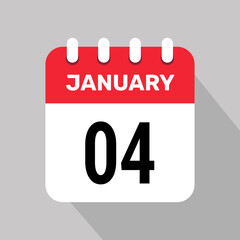 4 january calendar icon vector graphic design