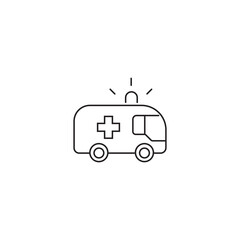 single outline icons ambulance related to healthcare and medical. Linier icons collection. editable stroke. Vector illustration