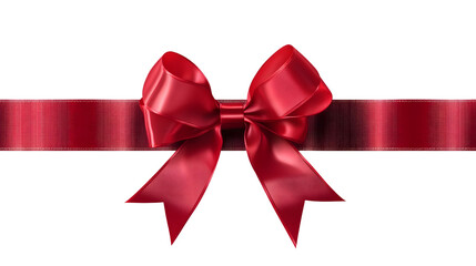 Fototapeta premium Elegant Red Bow on Ribbon Perfect for Gifts and Celebrations