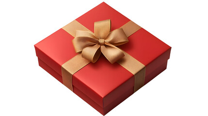 Obraz premium Red Gift Box with Golden Ribbon for Celebrations and Special Occasions