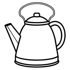 Tea Kettle Line Drawing Vector Design