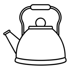 Obraz premium Tea Kettle Line Drawing Vector Design