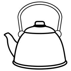 Tea Kettle Line Drawing Vector Design