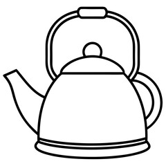 Obraz premium Tea Kettle Line Drawing Vector Design
