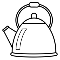 Fototapeta premium Tea Kettle Line Drawing Vector Design