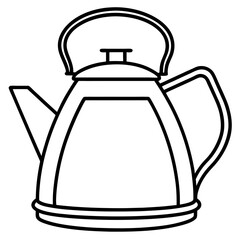Tea Kettle Line Drawing Vector Design