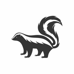Minimalist Skunk Silhouette Logo.