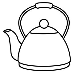 Obraz premium Tea Kettle Line Drawing Vector Design