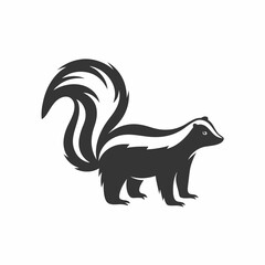 Minimalist Skunk Silhouette Logo.
