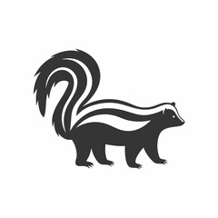Minimalist Skunk Silhouette Logo.