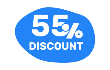 55% discount icon ticket template vector design background