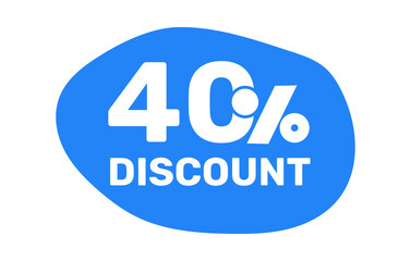 40% discount icon ticket template vector flat design illustrated background