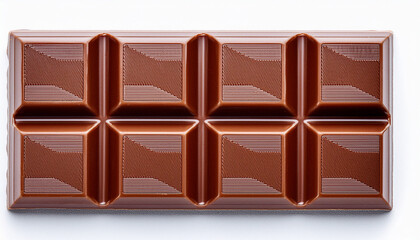 Obraz premium Top-Down Chocolate Bar Cutout Isolated on a White Background