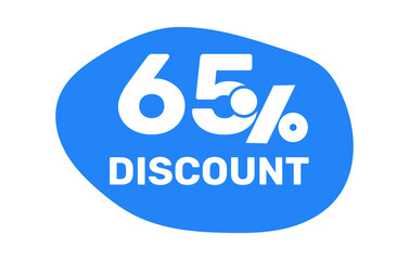 65% discount ticket template icon vector flat design