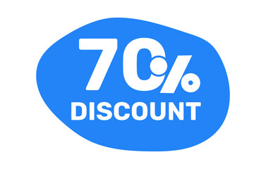 70% discount icon ticket template vector flat design