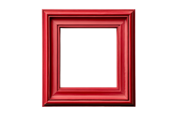 Ornate red frame with classic moldings, cut out transparent