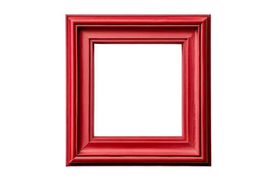 Ornate red frame with classic moldings, cut out transparent