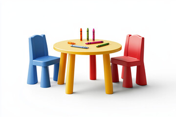 Fototapeta premium children's crayons table set