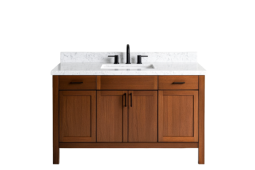 Bathroom sink cabinet with marble countertop, cut out transparent