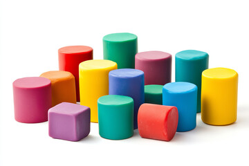 set of colorful modeling clay