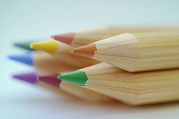 Obraz premium set of wooden colored pencils