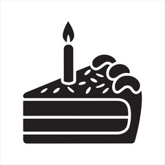 birthday cake with candle silhouette
