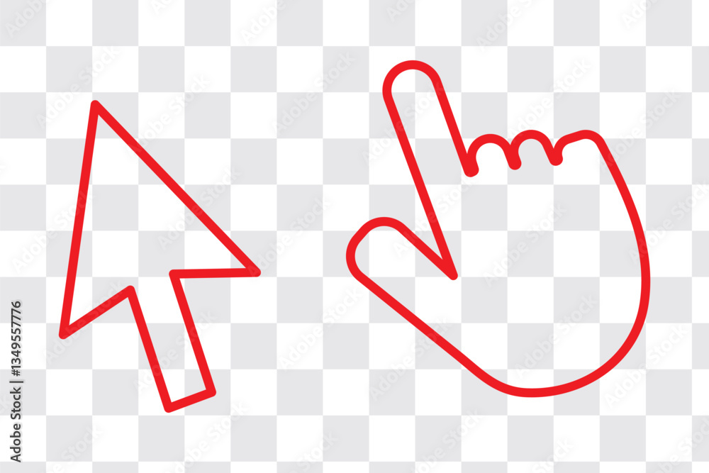 Leinwandbilder computer mouse click cursor gray arrow icons set and loading icons. cursor icon. vector illustration