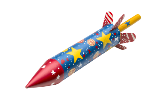 Colorful patriotic firework rocket for Independence Day