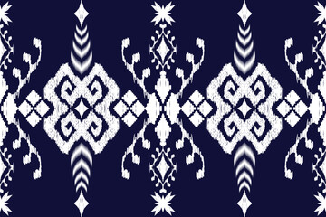 Geometric ethnic Figure aztec embroidery style.Ikat oriental traditional art pattern.Design for ethnic background,wallpaper,fashion,clothing,wrapping,fabric,element,sarong,graphic,vector illustration.