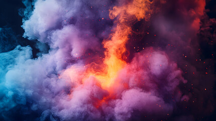 Fototapeta premium Ethereal clouds of nebulous color explosion, an exploration of cosmic dust