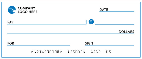 Presentation Check Template Giant Large Donor Check for Business. Vector