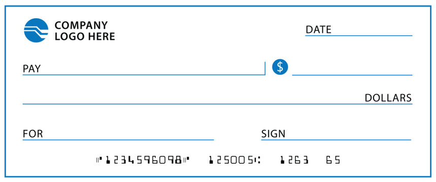 Presentation Check Template Giant Large Donor Check for Business. Vector