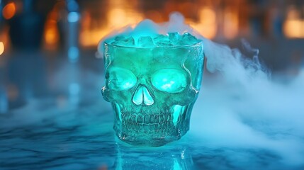 Eerie Skull Cocktail: A Glowing Halloween Drink