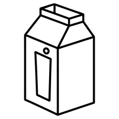 Vectorized Milk Carton Outline Art