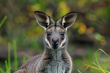 Fototapeta premium National Geographic style documentary photo of swamp wallaby in its natural habitat perfect focus beautifully captured moment