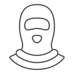 Bandit cap thin line icon, hacker attacks concept. Vector graphics. Criminal man hat cloth sign on white background, outline style icon for mobile or web design.