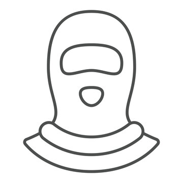recommend clip art: Bandit cap thin line icon, hacker attacks concept. Vector graphics. Criminal man hat cloth sign on white background, outline style icon for mobile or web design.