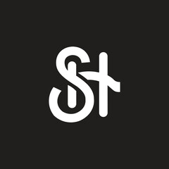 Modern letter SH vector logo design template.