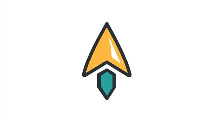 Upward arrow, launching, growth, progress, white background, website icon