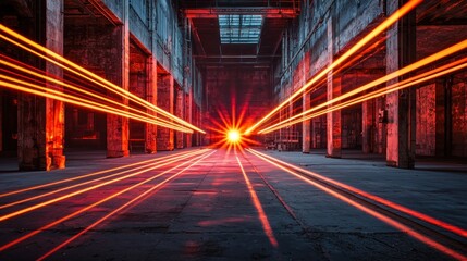 Abandoned Factory Light Trails: A Symphony of Speed and Decay