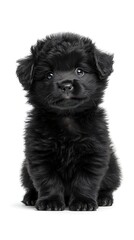 Cute black puppy with studio shot.