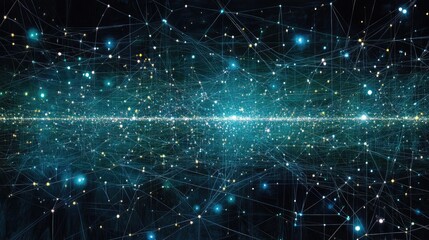 Naklejka premium Cosmic Network Digital Galaxy