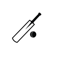 Silhouette of cricket player batsman.