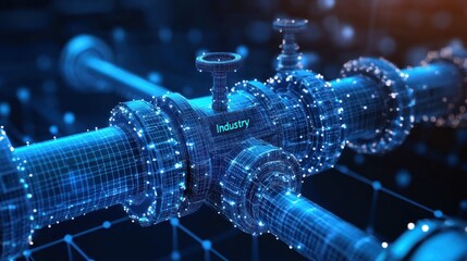 An abstract representation of industrial infrastructure and its connectivity