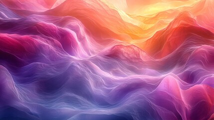Obraz premium Abstract Colorful Landscape of Vivid Waves with Soft Texture and Dreamy Atmosphere