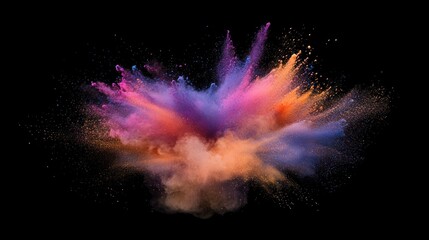 Obraz premium Mesmerizing explosion of vibrant colors against a stark black background