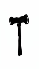 Black silhouette of a double-headed mallet on white background