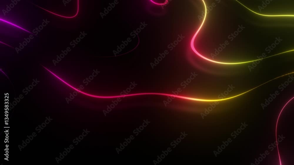 Poster neon wave abstract background - dynamic neon lines create a flowing, abstract background with vibran